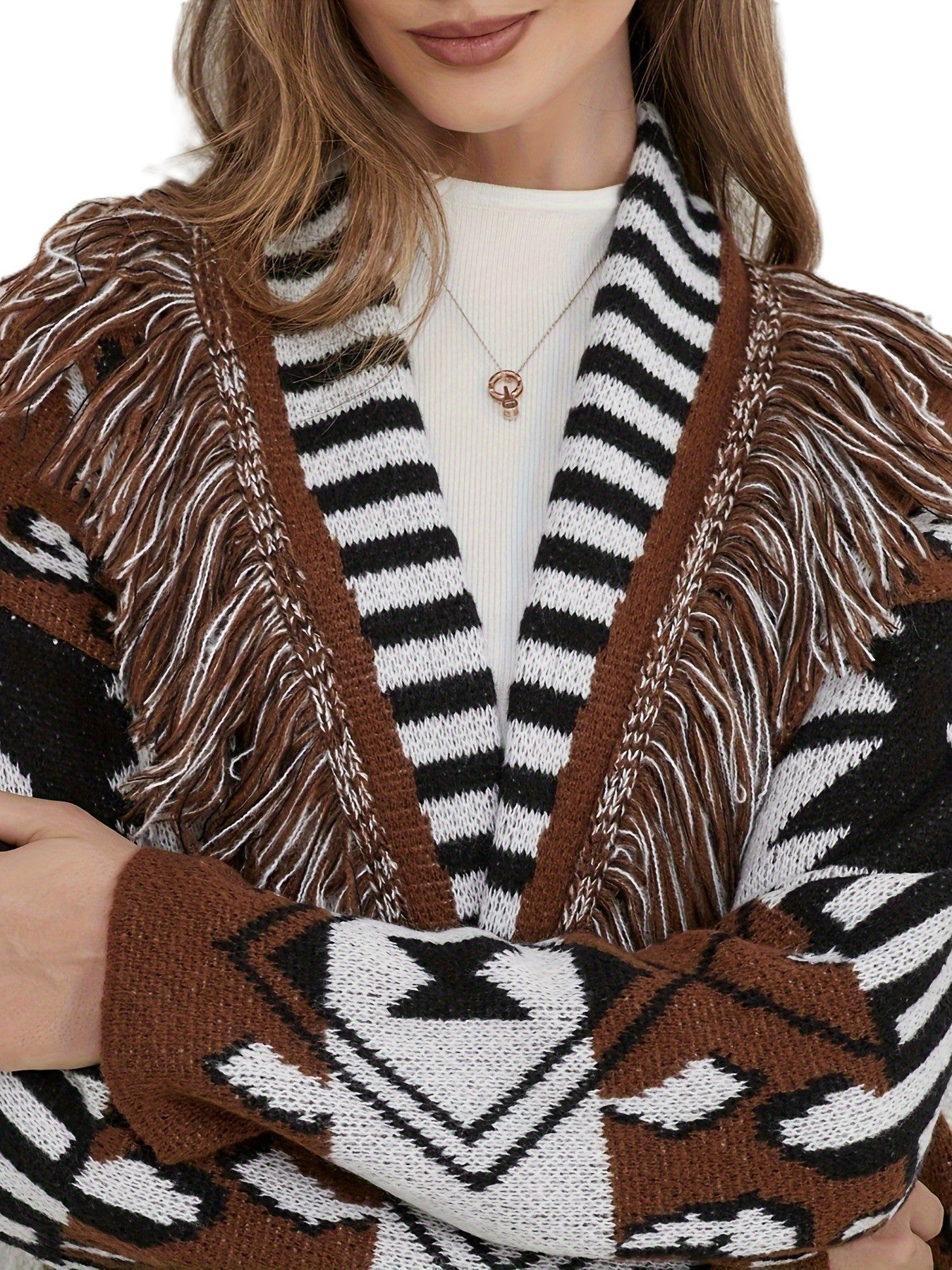 Aztec Fringe Cardigan - modelita.nl