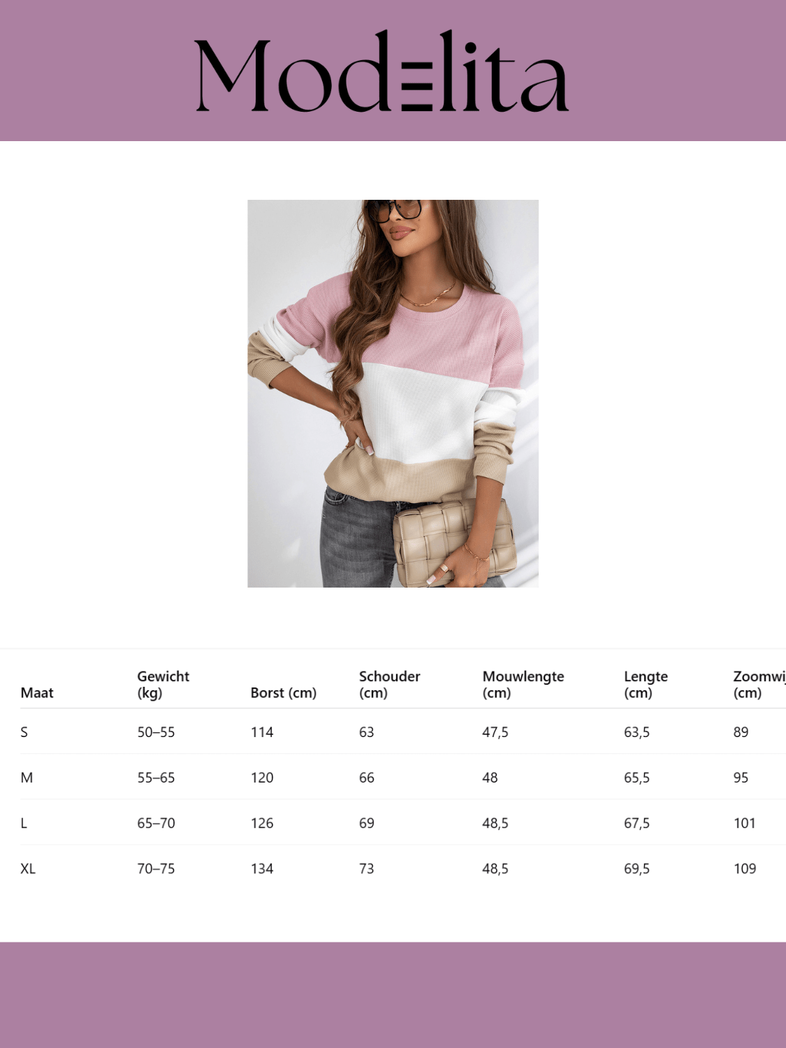 Color Weave Trui - modelita.nl