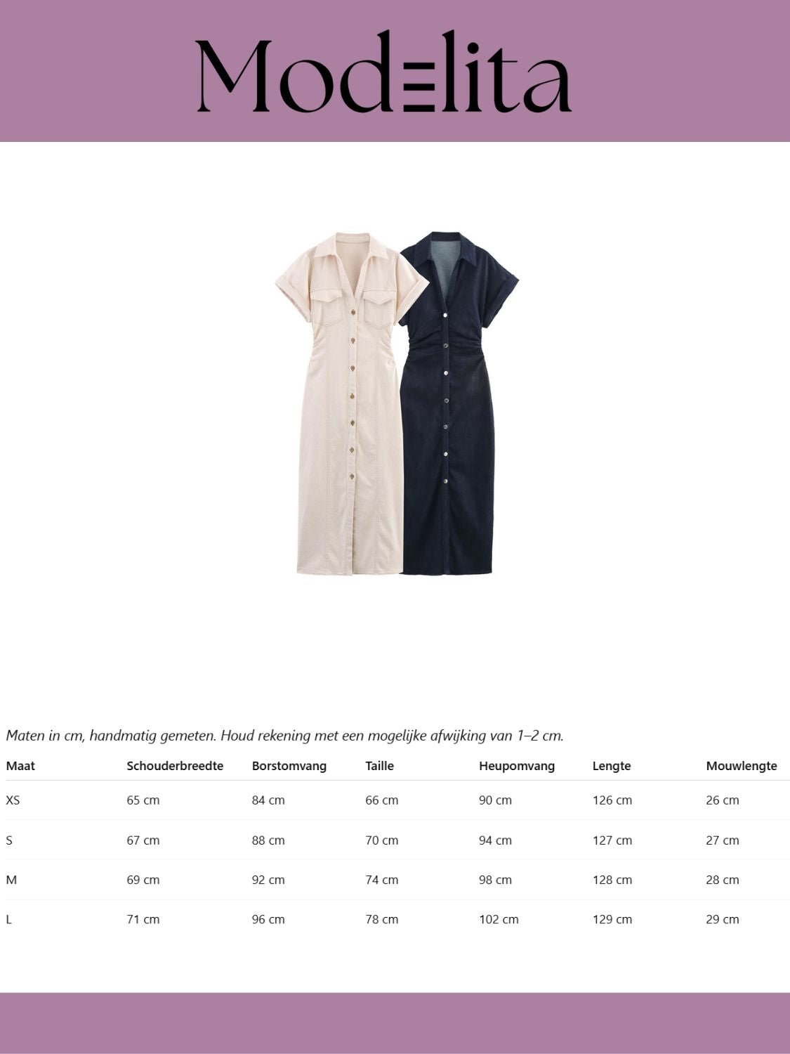 Denim Chic Midi - Jurk - modelita.nl