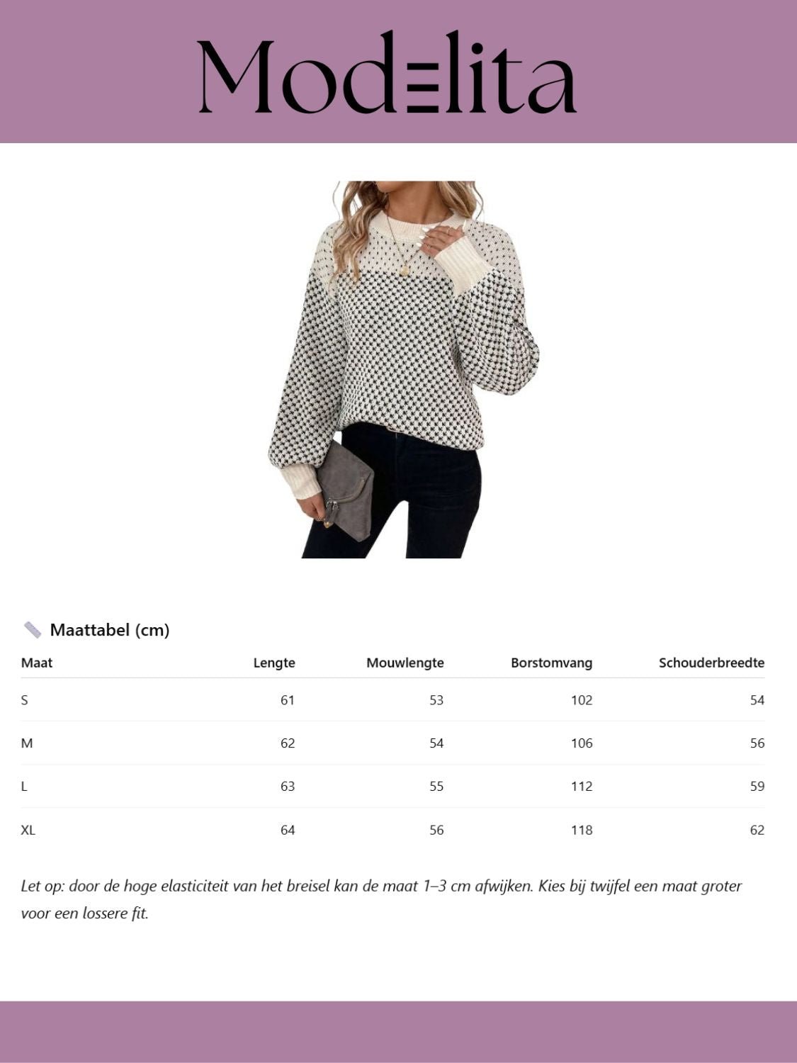 Ivory Lattice Trui - modelita.nl