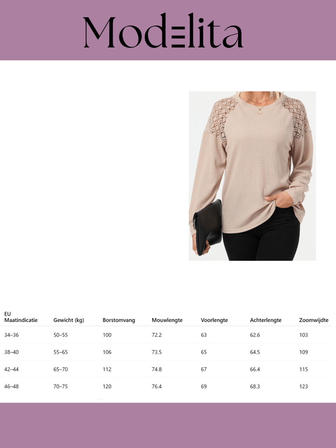 Luxe Herfstpullover met Kantdetails - modelita.nl