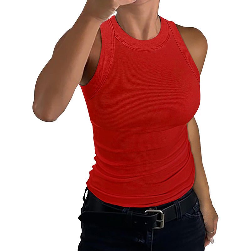 Slim Ribbed Halter Top - modelita.nl
