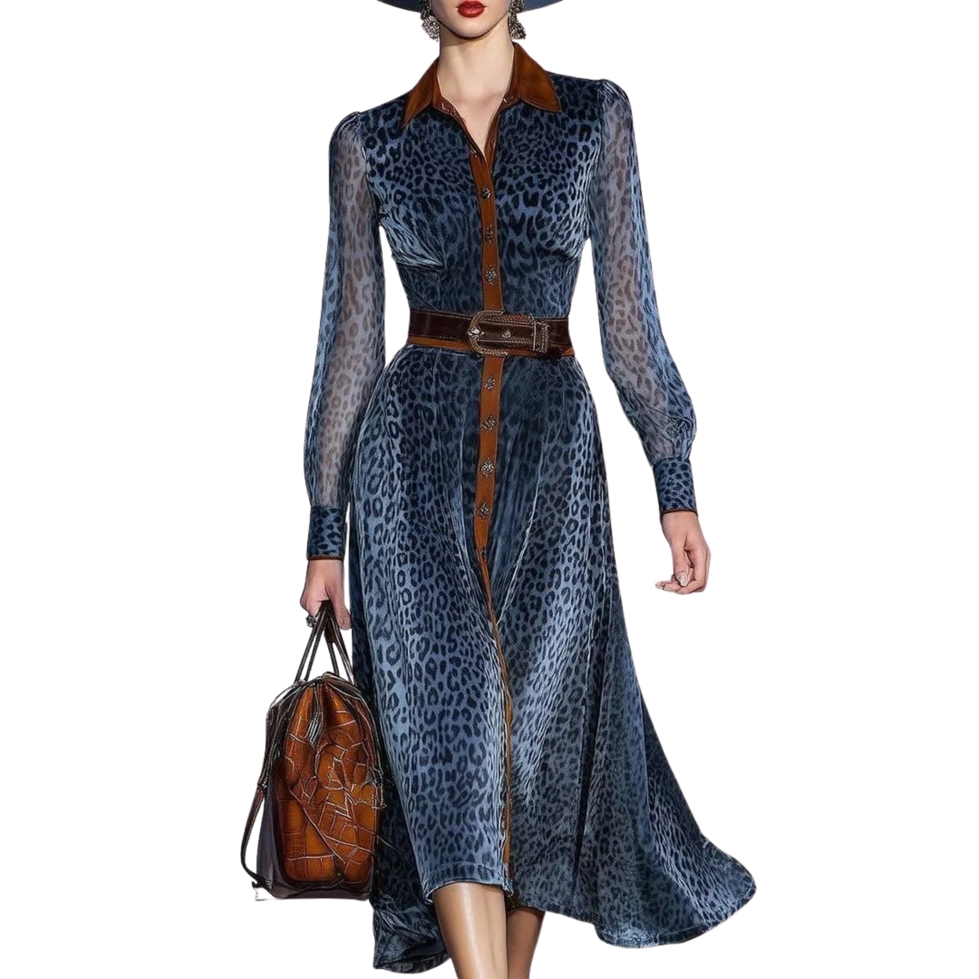 Modelita Leopard Chiffon Maxi Dress