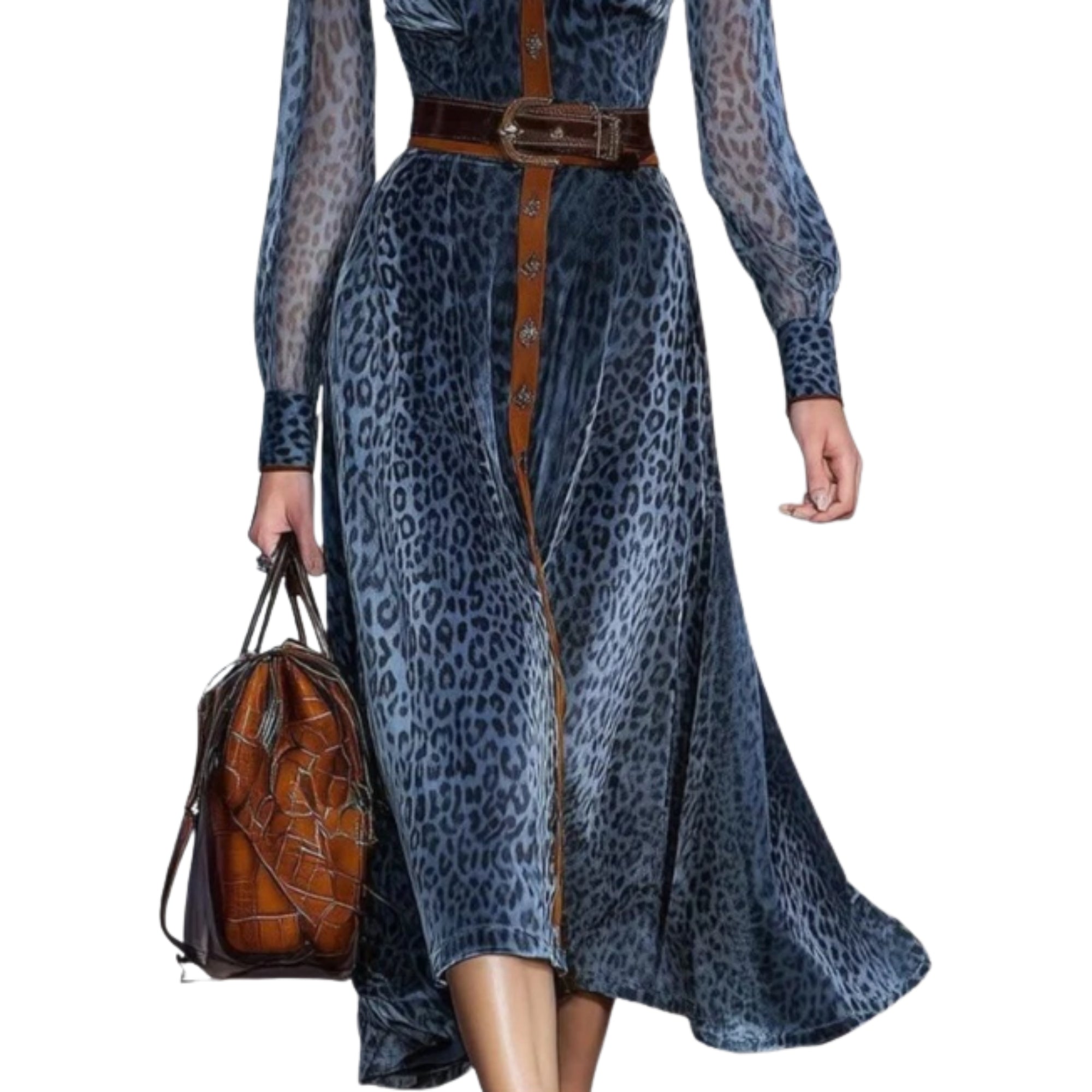 Modelita Leopard Chiffon Maxi Dress