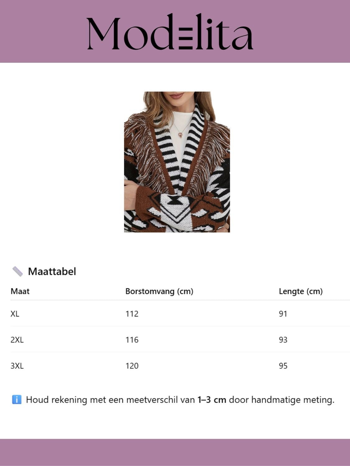 Aztec Fringe Cardigan - modelita.nl