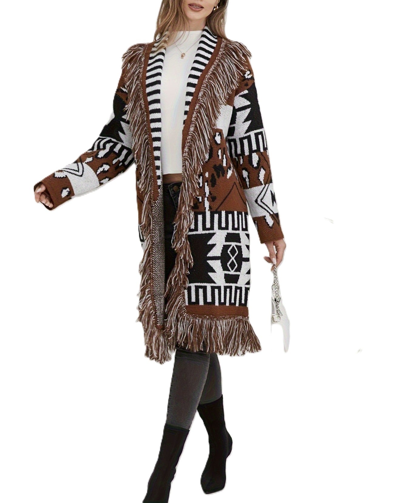 Aztec Fringe Cardigan - modelita.nl