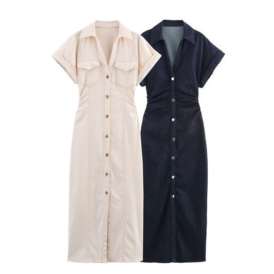 Denim Chic Midi - Jurk - modelita.nl