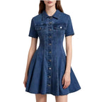 Elvara Denim Flare Jurk - modelita.nl