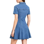 Elvara Denim Flare Jurk - modelita.nl
