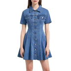 Elvara Denim Flare Jurk - modelita.nl