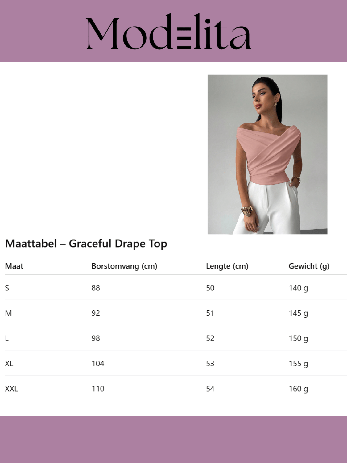 Graceful Drape Top - modelita.nl