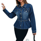 Indigo Sculpt Denim Jacket - modelita.nl