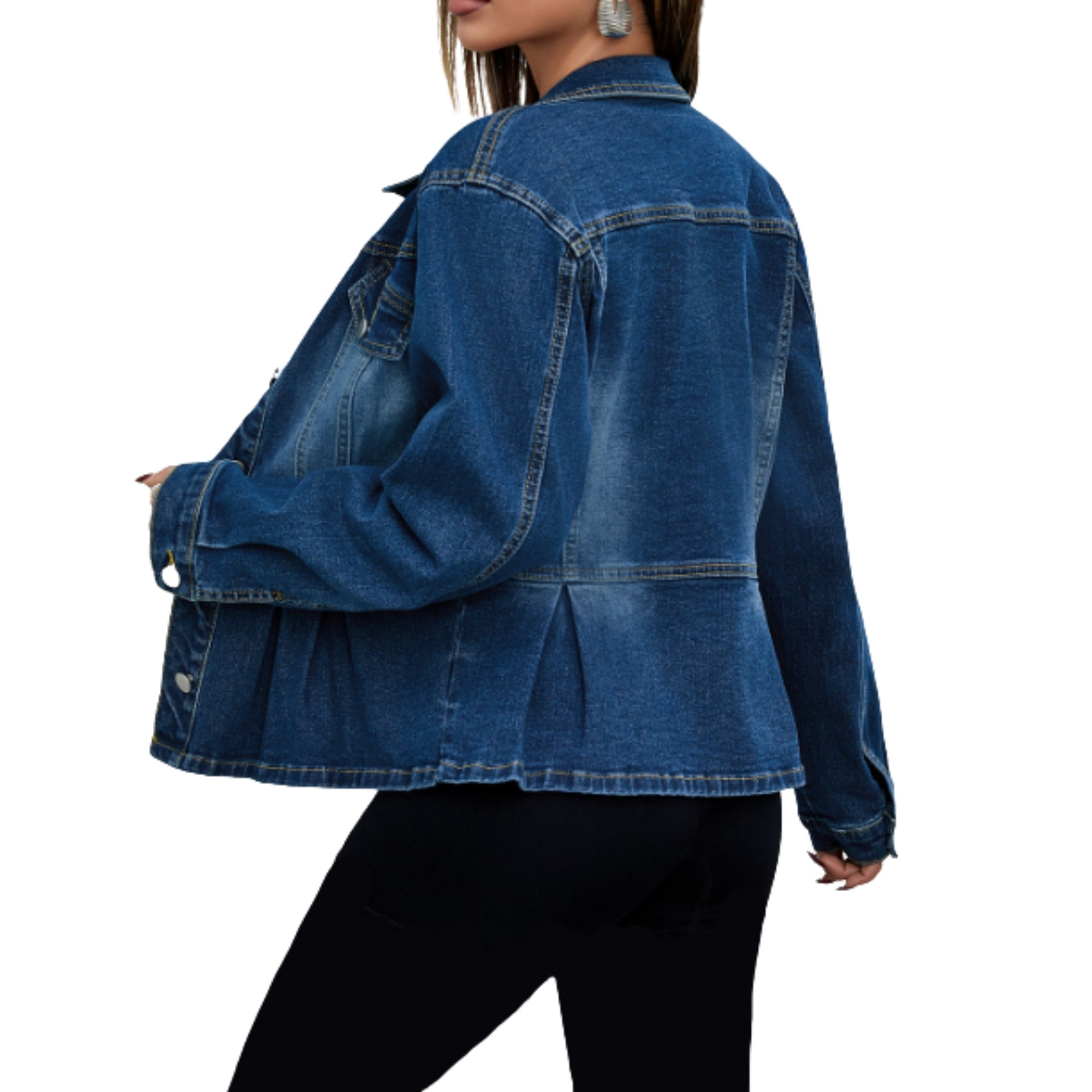 Indigo Sculpt Denim Jacket - modelita.nl