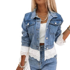 Lace Trim Denim Jacket - modelita.nl