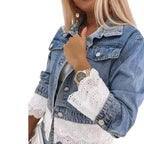 Lace Trim Denim Jacket - modelita.nl