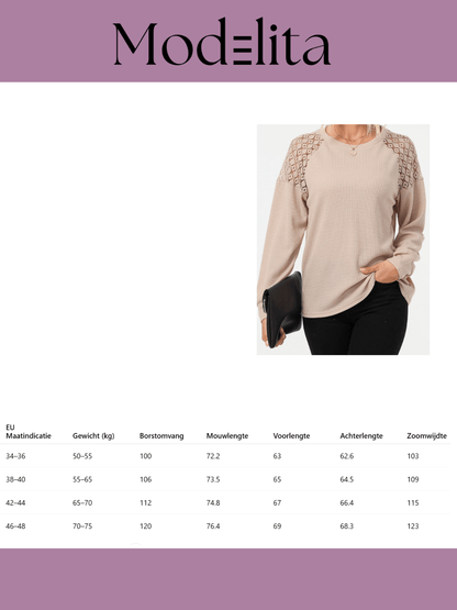 Luxe Herfstpullover met Kantdetails - modelita.nl