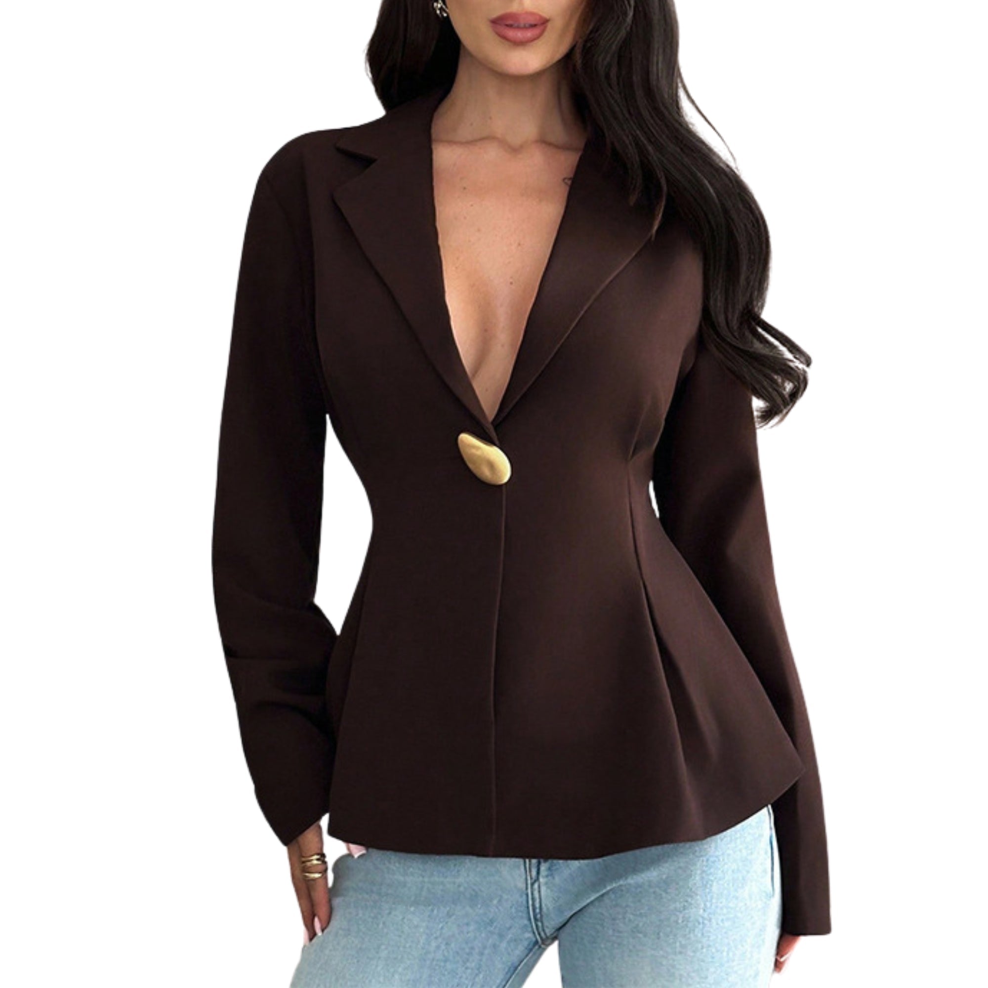 Milano Peplum Button Top - modelita.nl