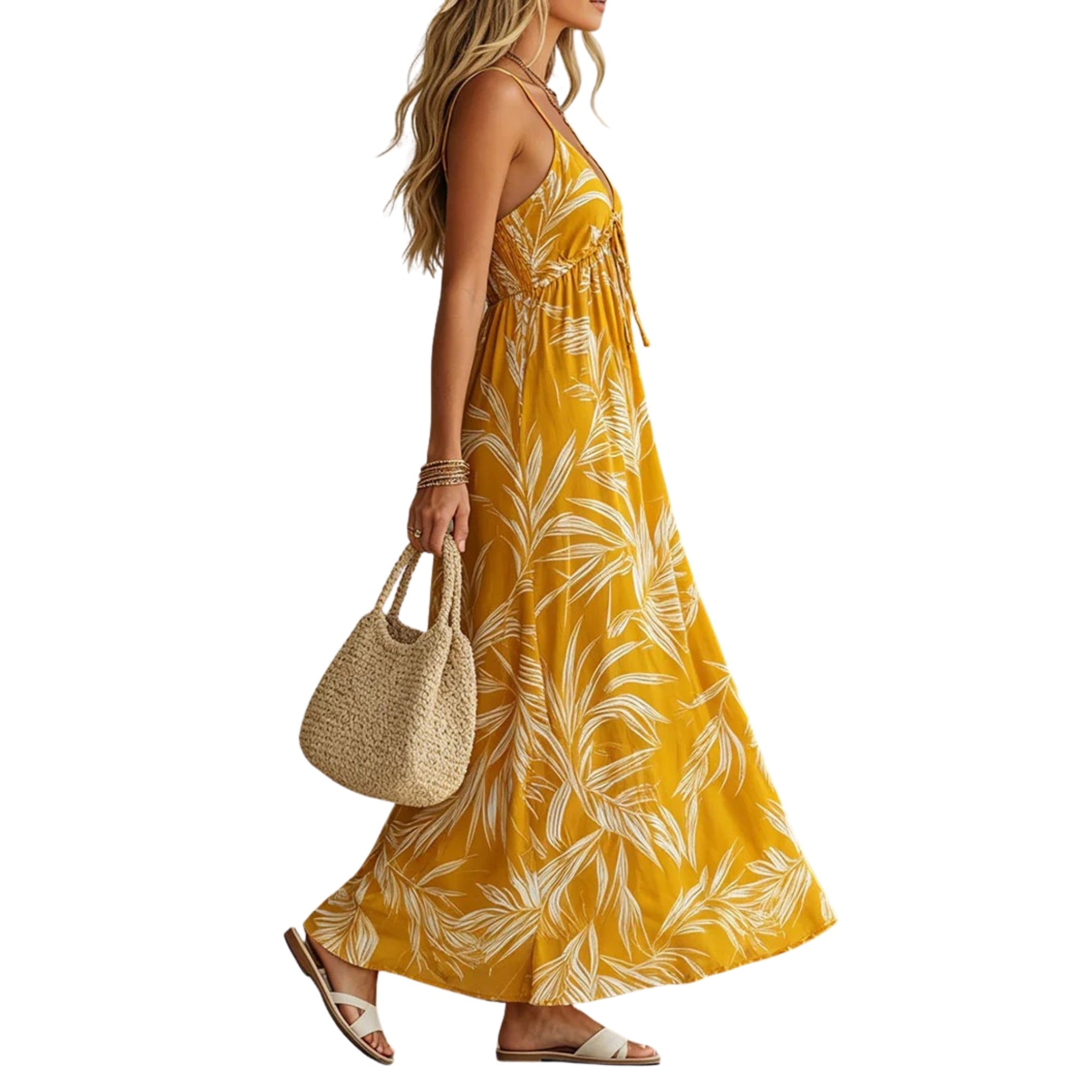 Modelita Sunleaf Maxi Jurk - modelita.nl