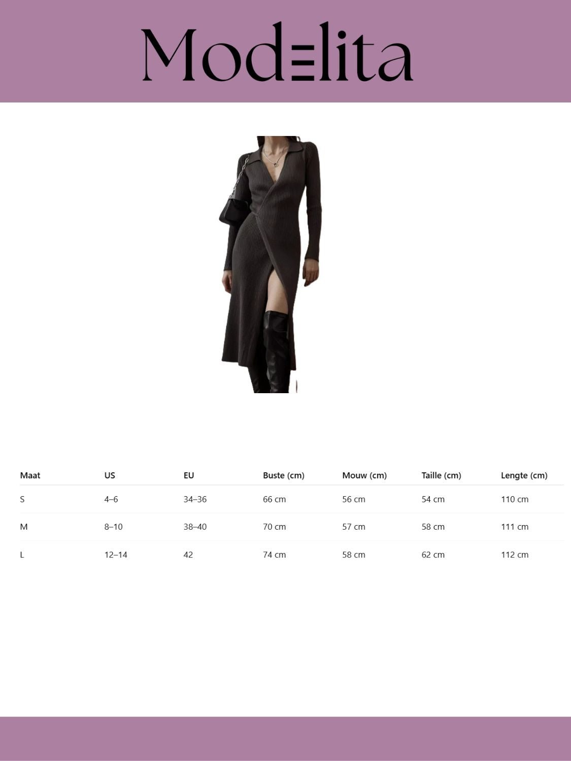 Modena Knit Jurk - modelita.nl