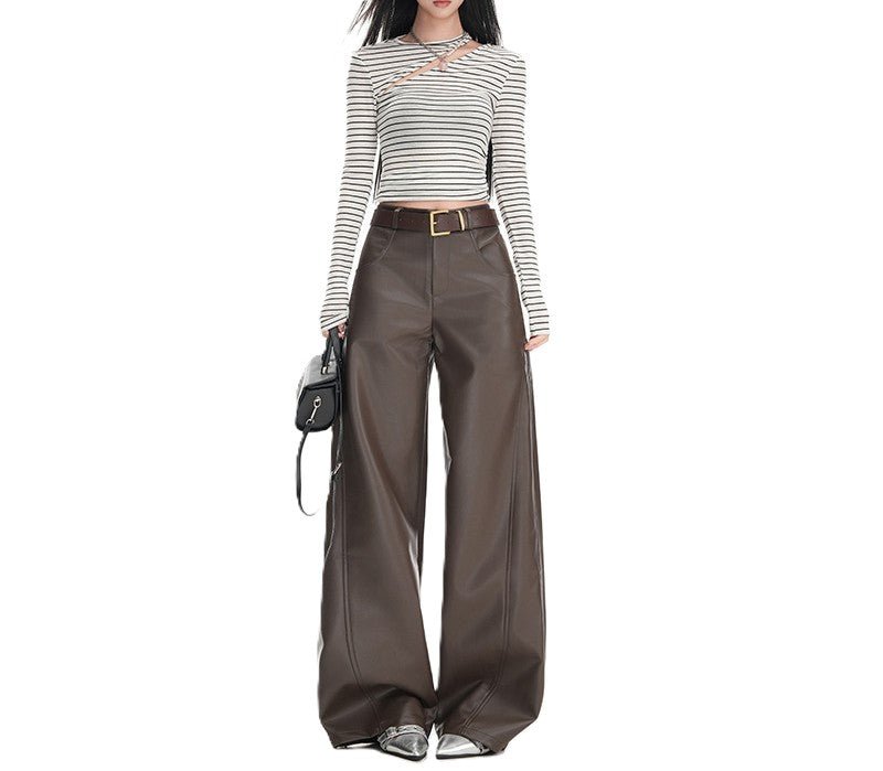 Noir Flow Leren Broek - modelita.nl