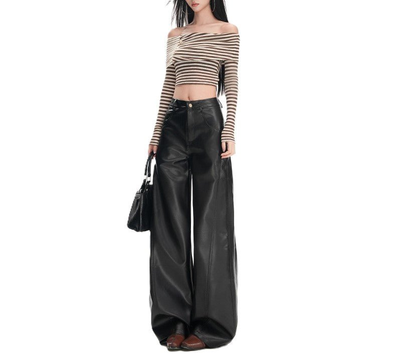 Noir Flow Leren Broek - modelita.nl