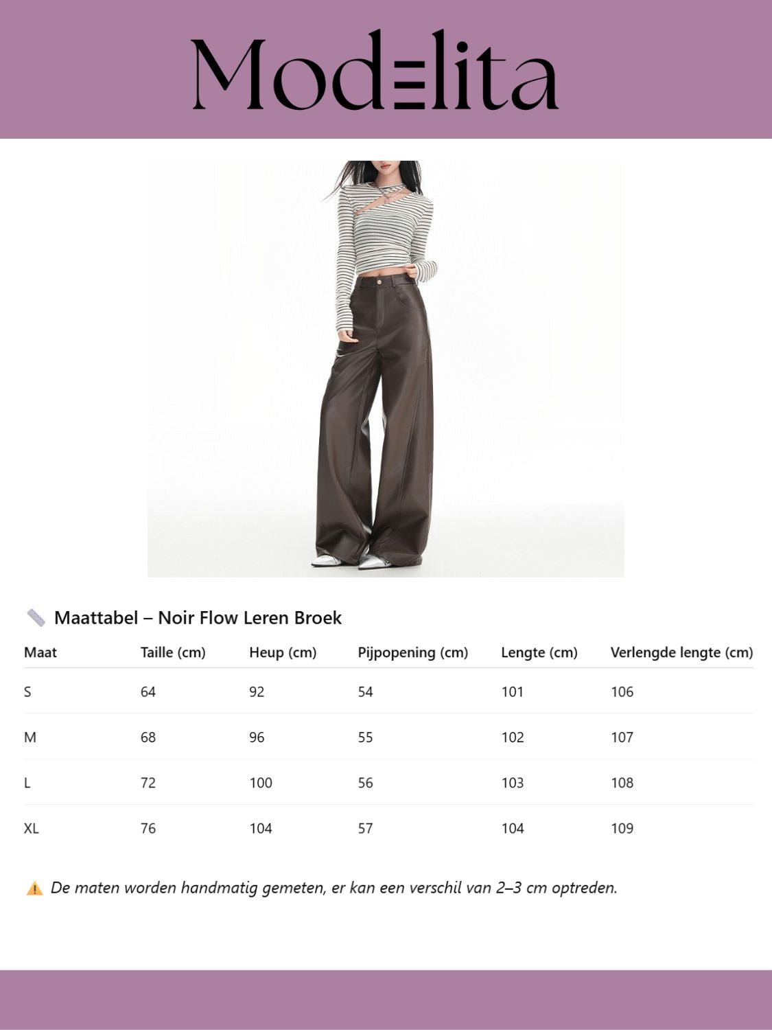 Noir Flow Leren Broek - modelita.nl