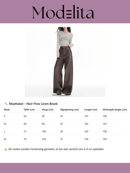 Noir Flow Leren Broek - modelita.nl