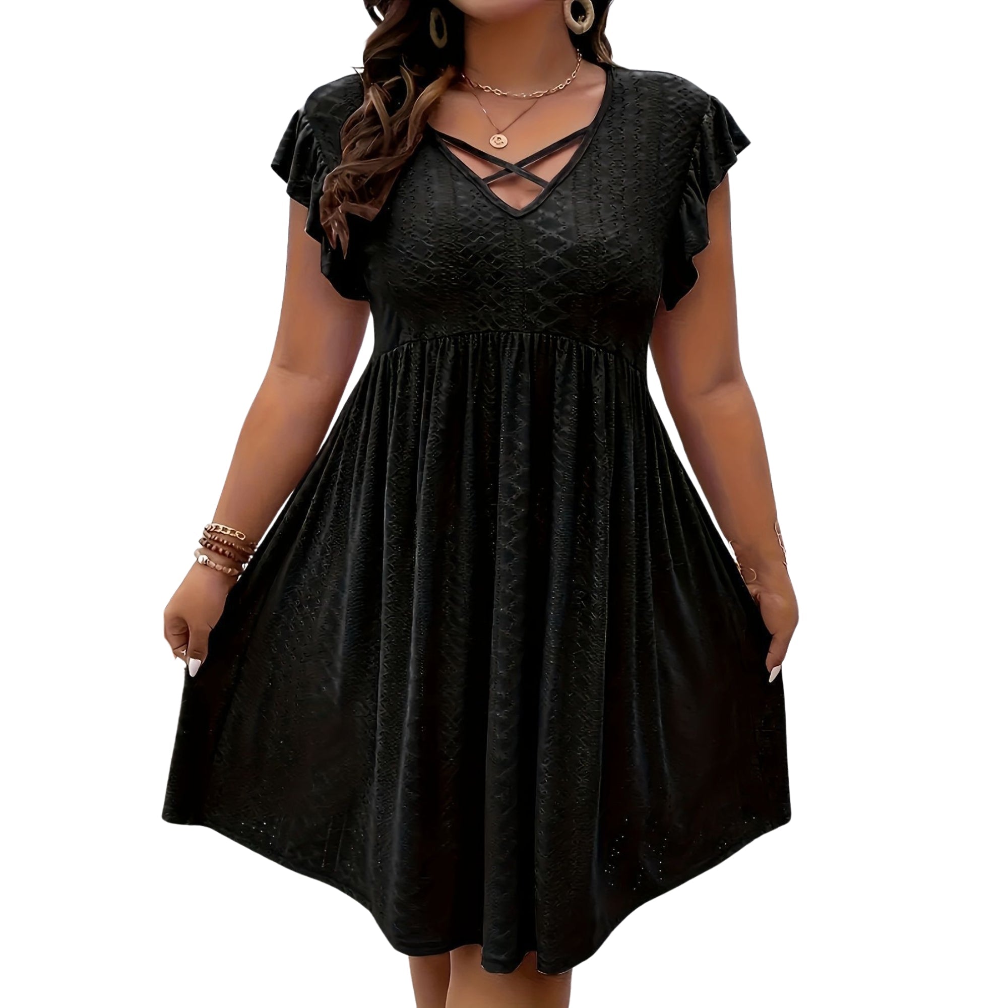 Noirella Flow Midi Jurk - modelita.nl