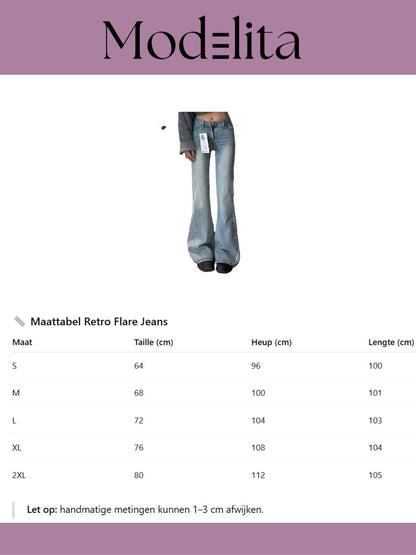 Retro Flare Jeans - modelita.nl