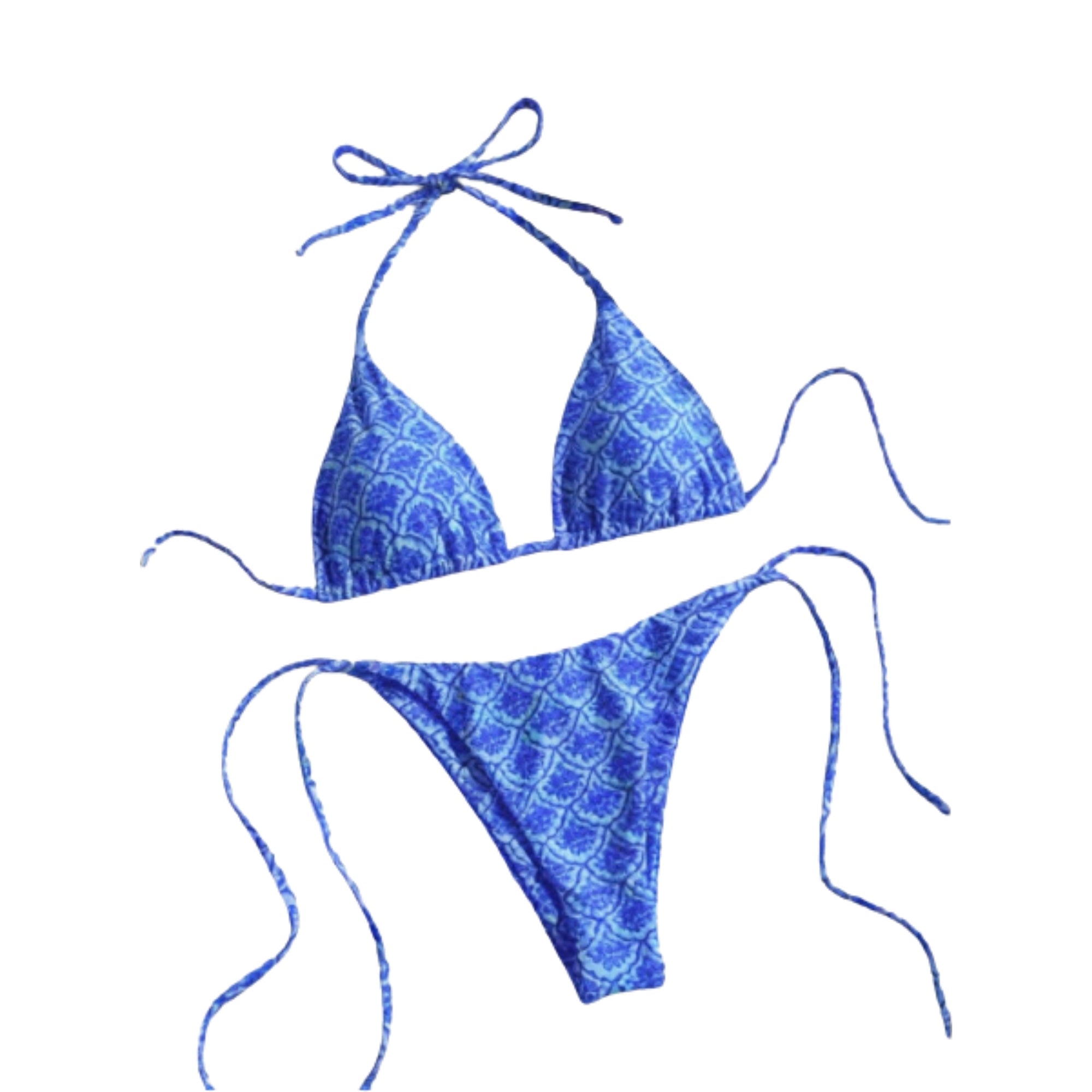 Rosé Bloom Tie Bikini Set - modelita.nl