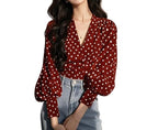 Rouge Charm Dots Top - modelita.nl