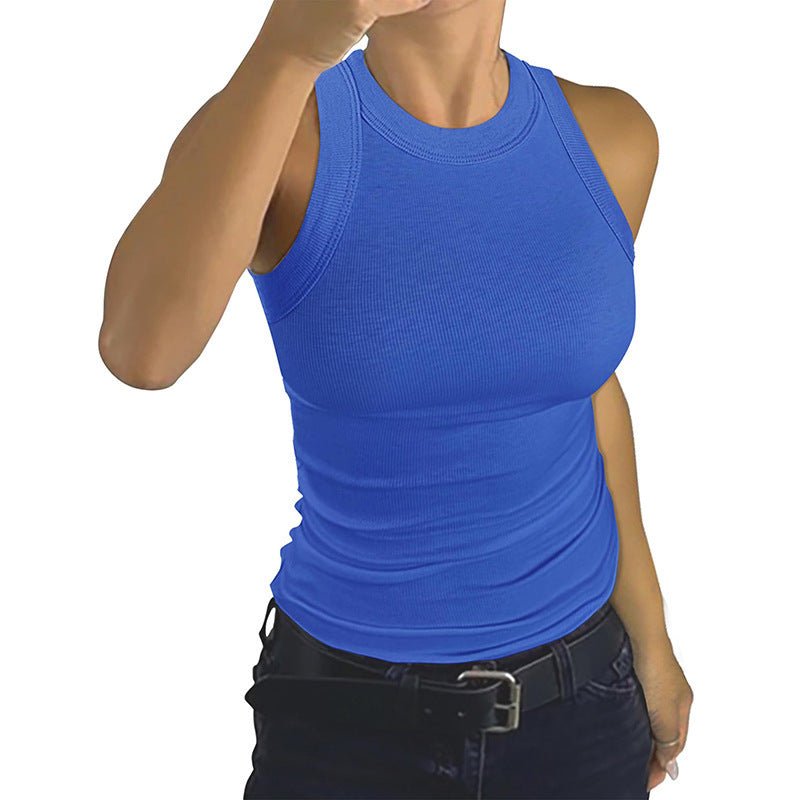Slim Ribbed Halter Top - modelita.nl