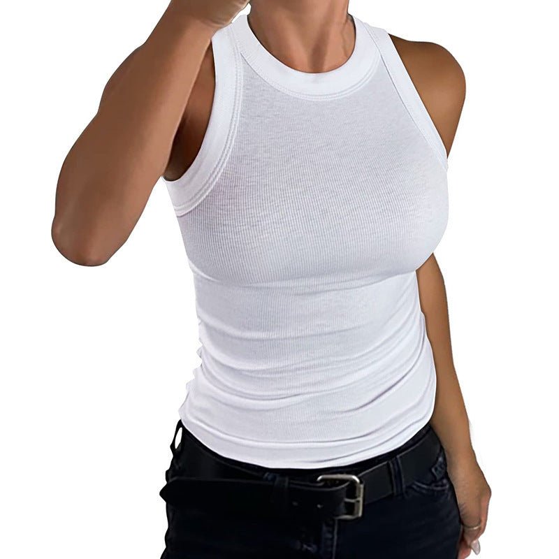 Slim Ribbed Halter Top - modelita.nl