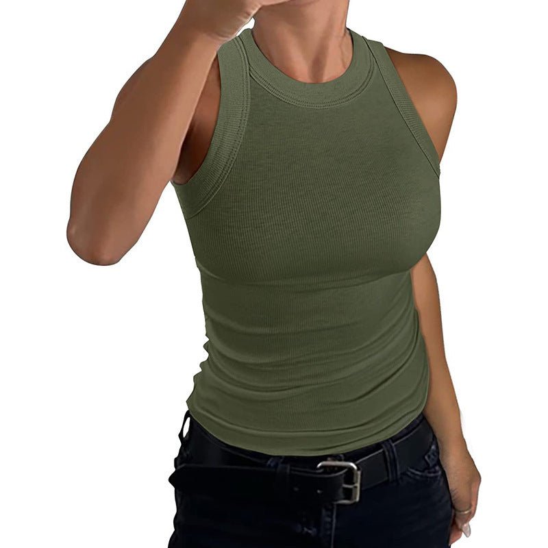 Slim Ribbed Halter Top - modelita.nl
