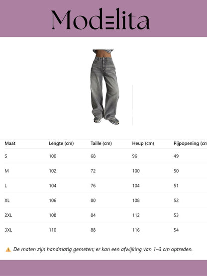 SmokeWave Wide Jeans - modelita.nl