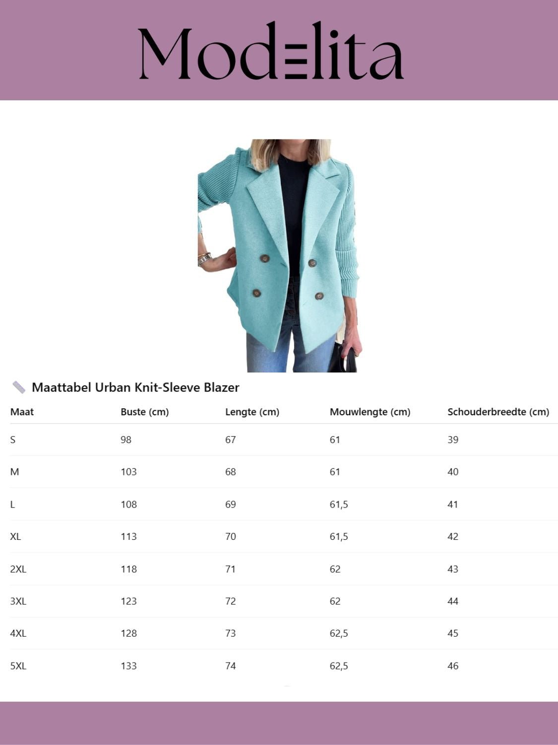 Urban Knit - Sleeve Blazer - modelita.nl