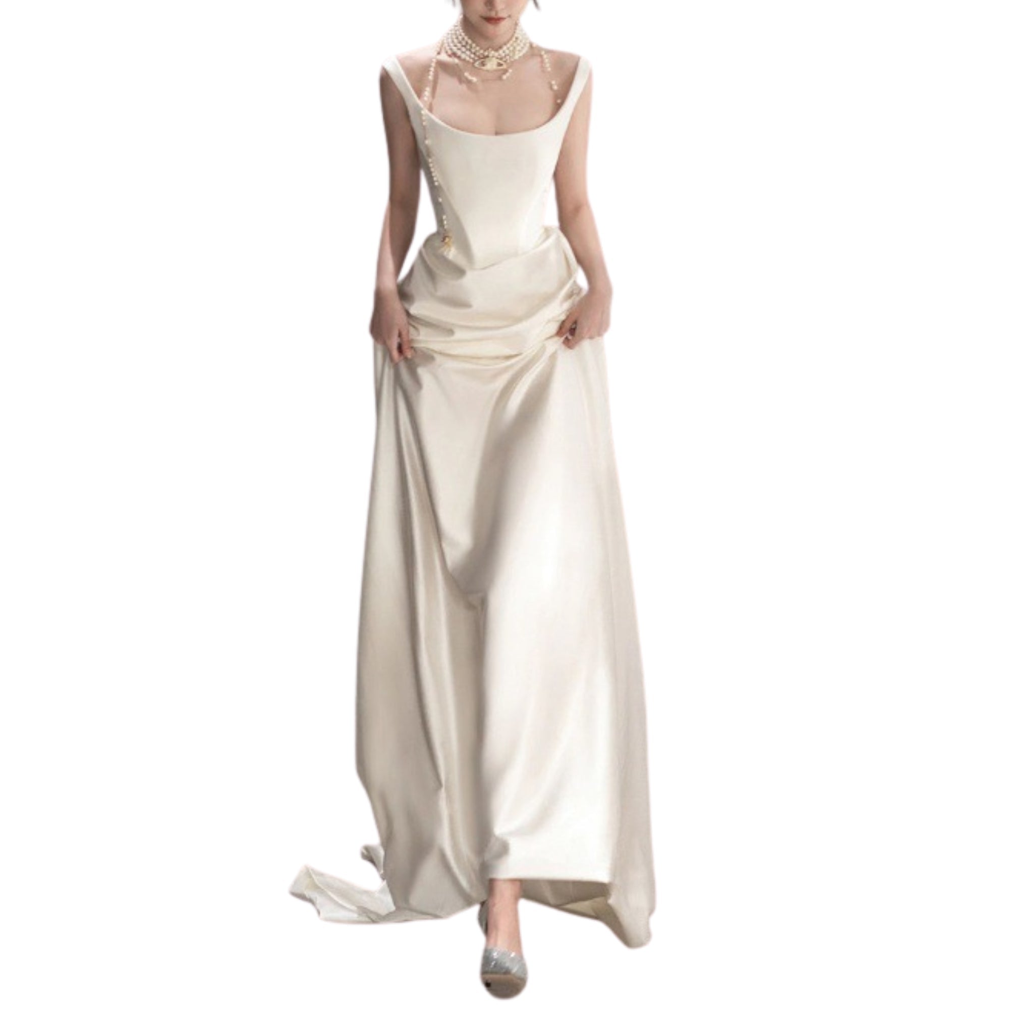 Valéa Noire Satin Jurk - modelita.nl